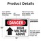 Signmission High Voltage Above Danger Sign, Plastic, 14in W x 10in L, 2PK OS-2PACK-DS-P-1014-L-2228 - alternate 7